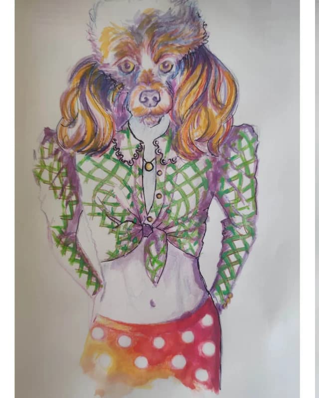 La Caniche de Moda — caniche antropomorfizada, rotuladores